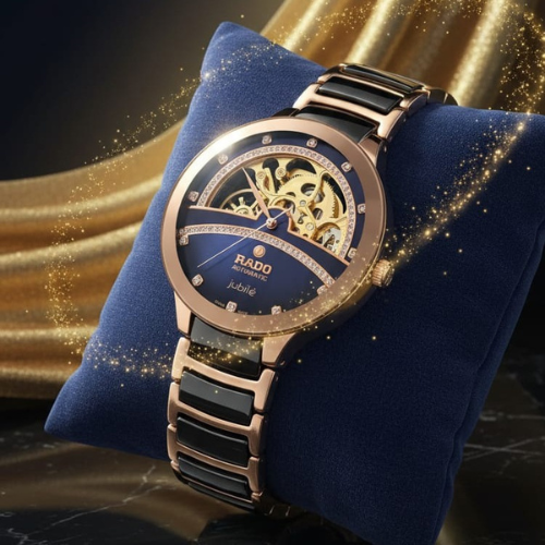 Rado Centrix Blue Automatic Diamonds Open Heart Watch