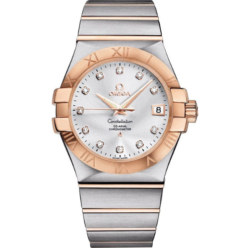 Omega Constellation Co-Axial 35 mm Automatic Silver Dial Diamond Swiss ETA